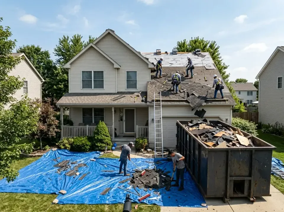 roof-replacement-debris-remova-004 — frequently asked questions, Cheapest Dumpster Rentals in O'Fallon, IL